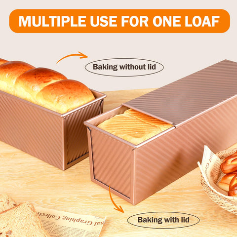 Gicyiit Pullman loaf pan corrugated surface strengthens structure and release.