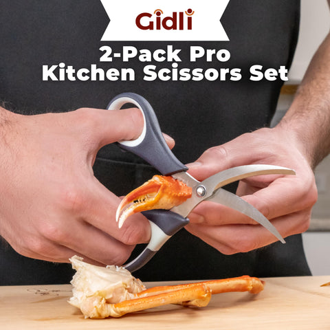 Gidli heavy-duty kitchen scissors deliver precise cuts through meat and veg.