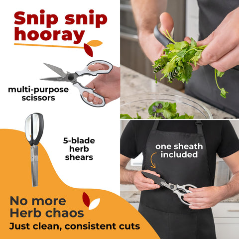 Gidli heavy duty scissors glide through poultry and thick meats for meal prep