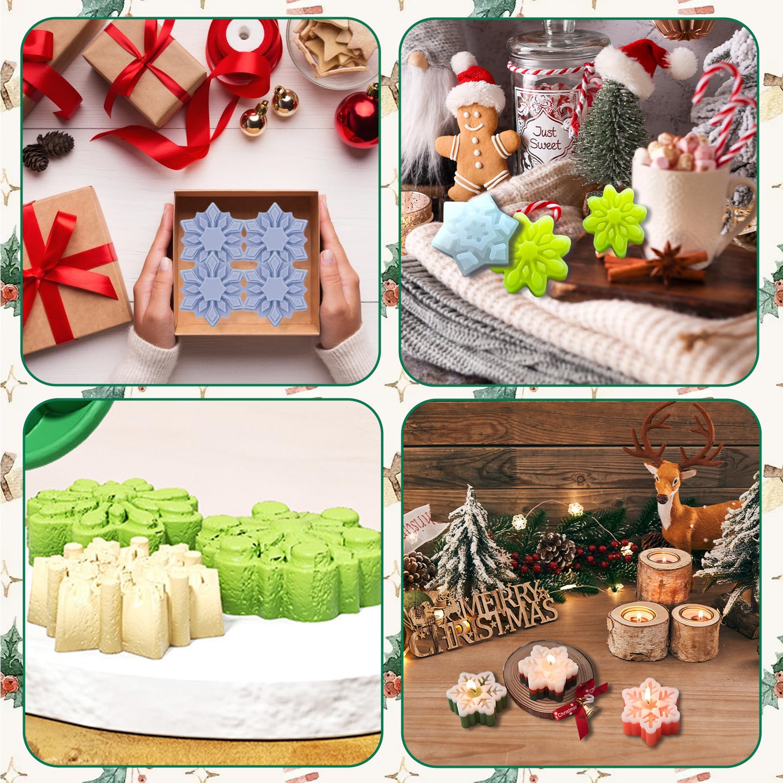 Gieehiol Christmas baking molds with snowflake design for festive treats