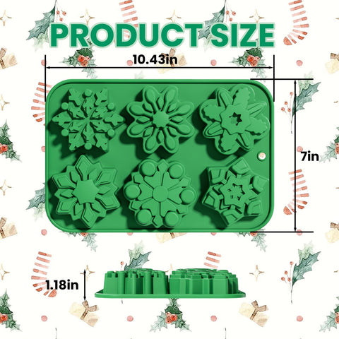 Gieehiol Christmas snowflake molds set for cookies and cake decorations
