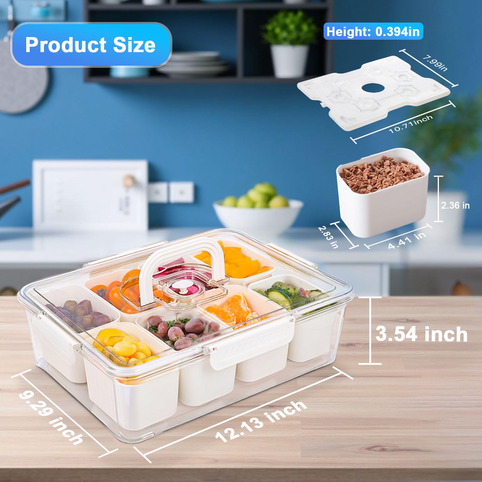 Gifhomfix eight-compartment snack container organizes snacks neatly.