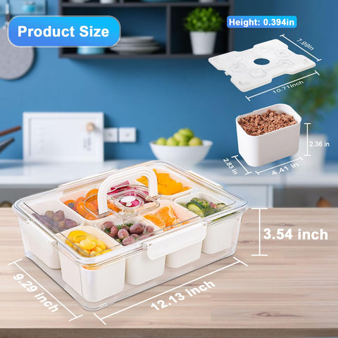 Gifhomfix eight-compartment snack container organizes snacks neatly.