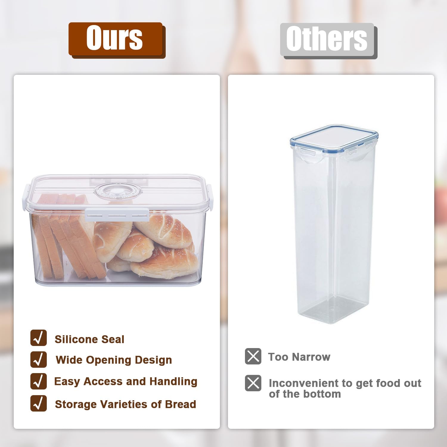 Gifhomfix bread box air valve moderates airflow for bread storage.
