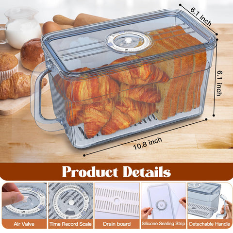 Gifhomfix airtight lid maintains humidity balance for bread on the counter.