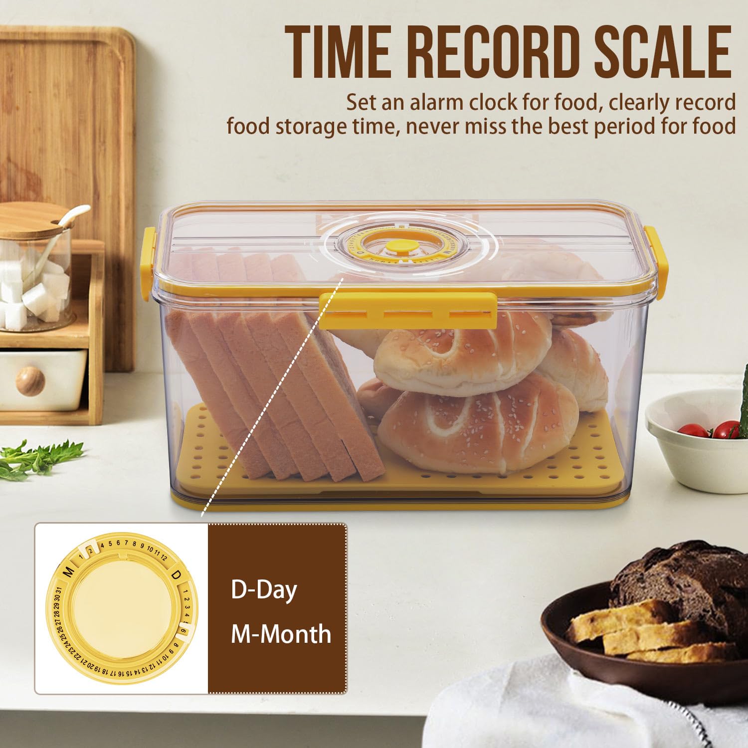 Gifhomfix bread box capacity shot demonstrates easy loading of bread.