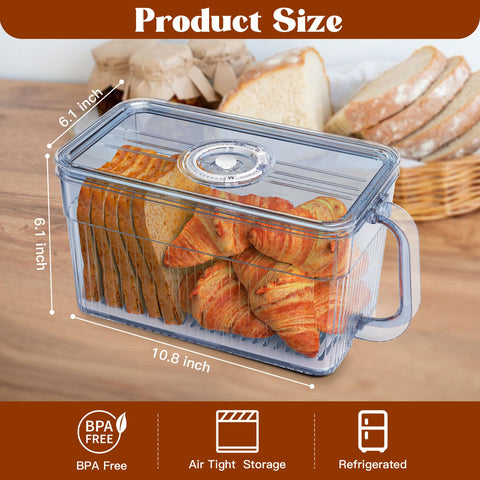 Gifhomfix bread box grey translucent material lets you check status without opening.