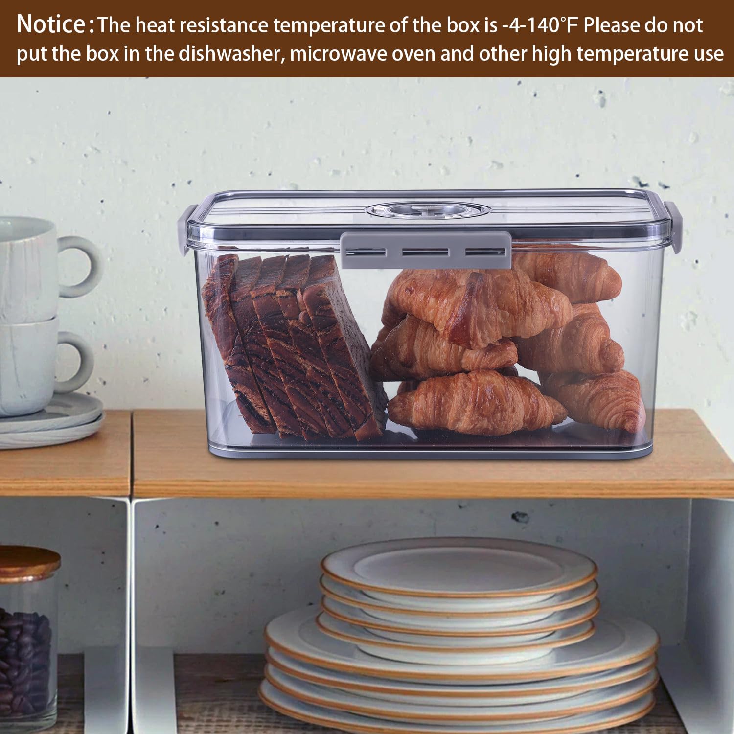 Gifhomfix bread box large capacity fits sourdough, muffins, and loaves.
