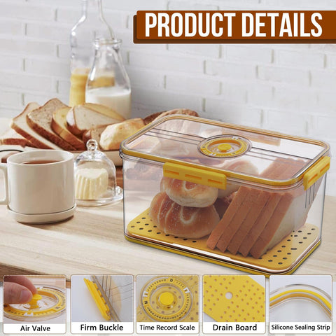 Gifhomfix bread box interior view reveals roomy capacity for loaves.