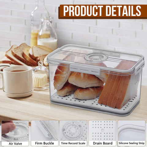 Gifhomfix bread box large capacity fits loaves and baked goods.