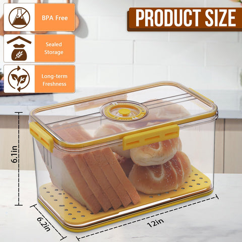 Gifhomfix bread box seal closeup shows airtight lid and freshness.