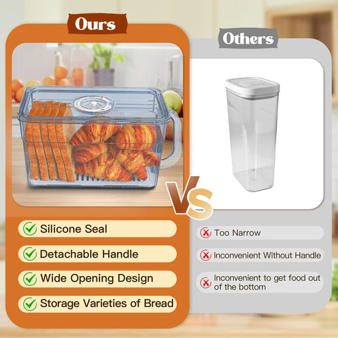 Gifhomfix bread box stackable design saves counter and pantry space.