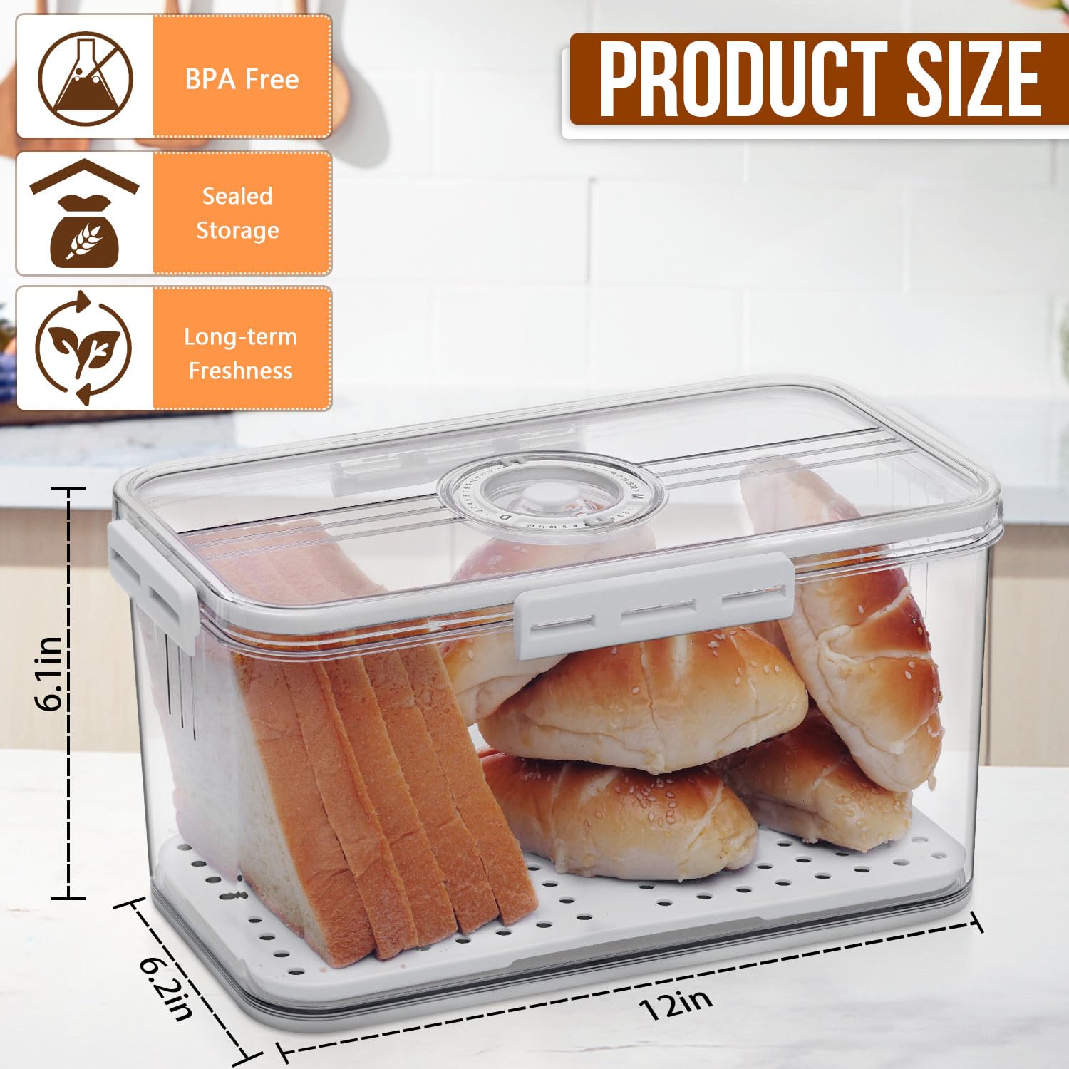 Gifhomfix bread box time recording dial to track storage.