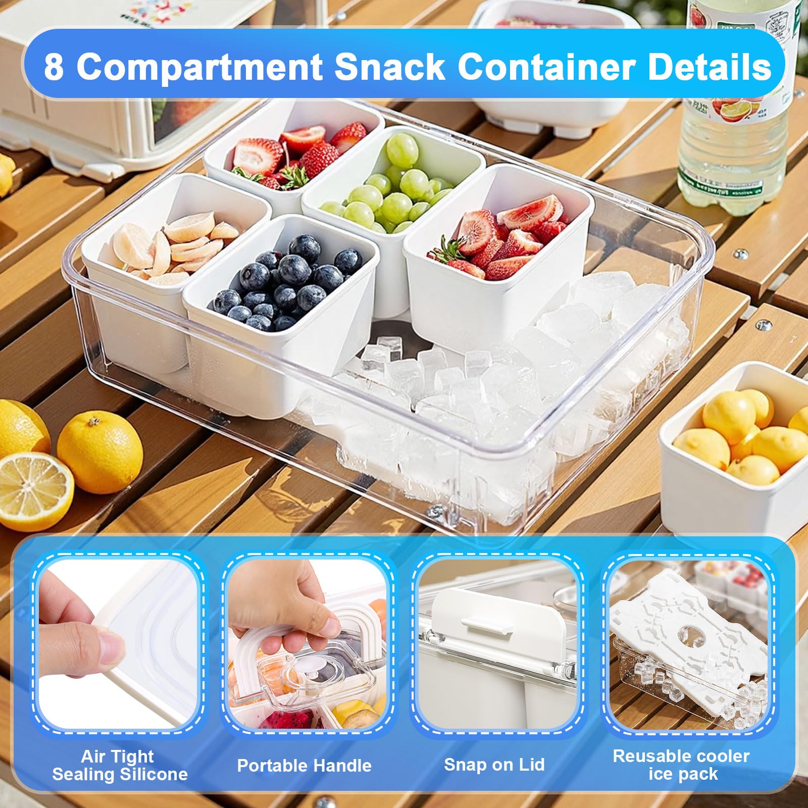 Gifhomfix divided serving tray with lid protects snacks from dust.