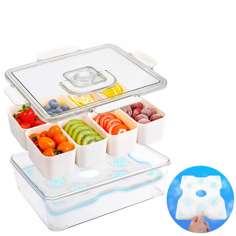 Gifhomfix portable snackle box with ice pack keeps fruits cool for picnics.