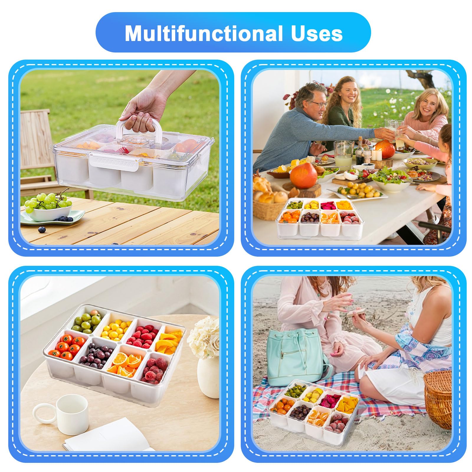 Gifhomfix reusable ice pack preserves freshness during outdoor meals.