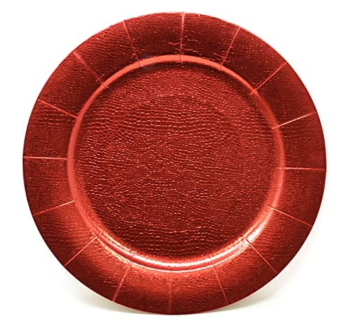 Gift Boutique 13-inch red round charger plate, adds elegant table flair for formal dining.