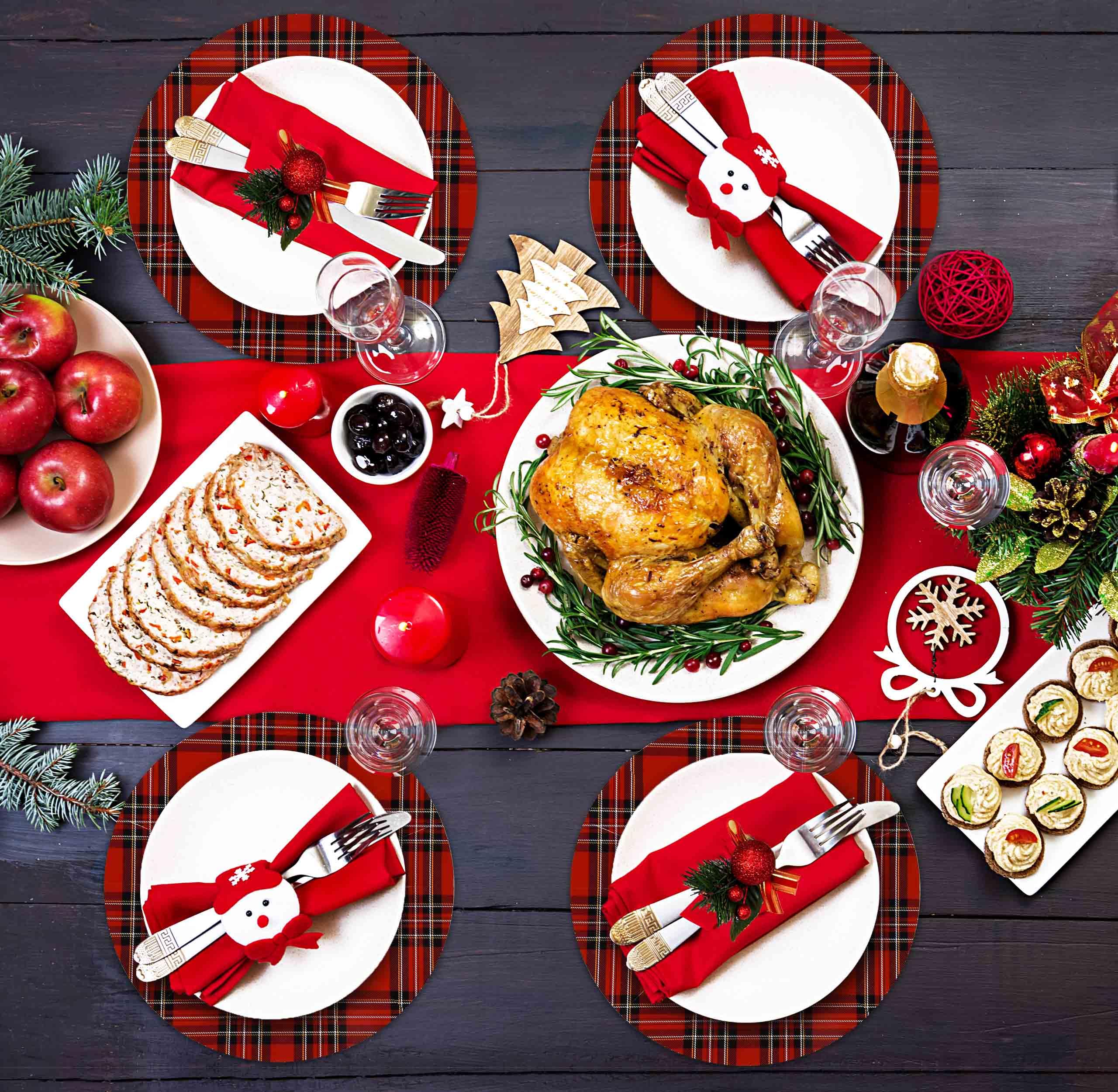 Gift Boutique buffalo plaid charger 13in eco-friendly material supports easy cleanup.