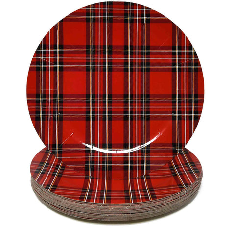 Gift Boutique buffalo plaid charger 13in pebbled surface adds texture and elegance.