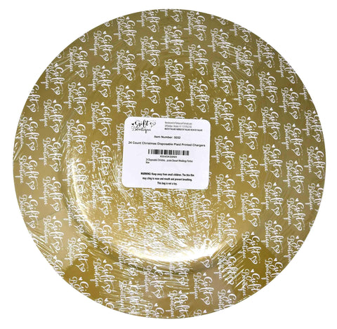 Gift Boutique charger plates 13in not microwave or dishwasher safe.
