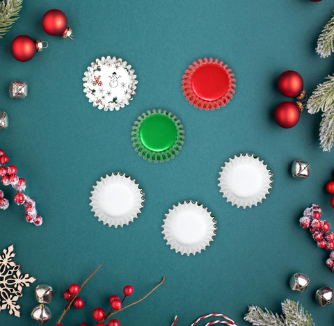 Gift Boutique candy cane pattern liner, adds playful touch to confection display.