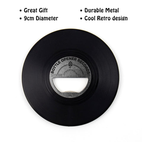 Gift Republic vinyl record-shaped bottle opener gift packaging suggests ready-to-gift appeal