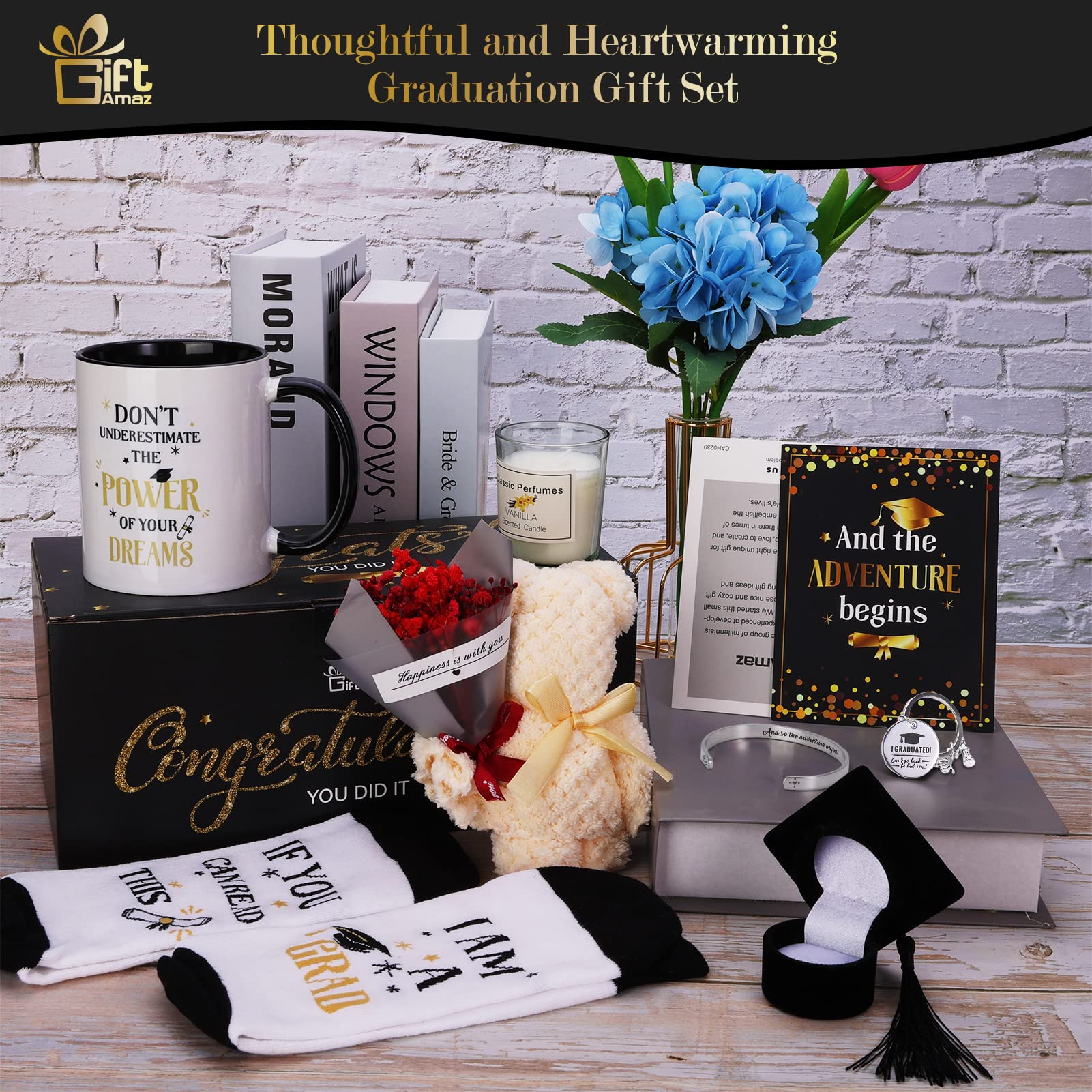 GiftAmaz graduation bracelet with celebratory charm, a stylish keepsake for her achievement.