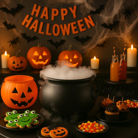 GiftExpress black cauldron bucket, versatile for treats and decor.