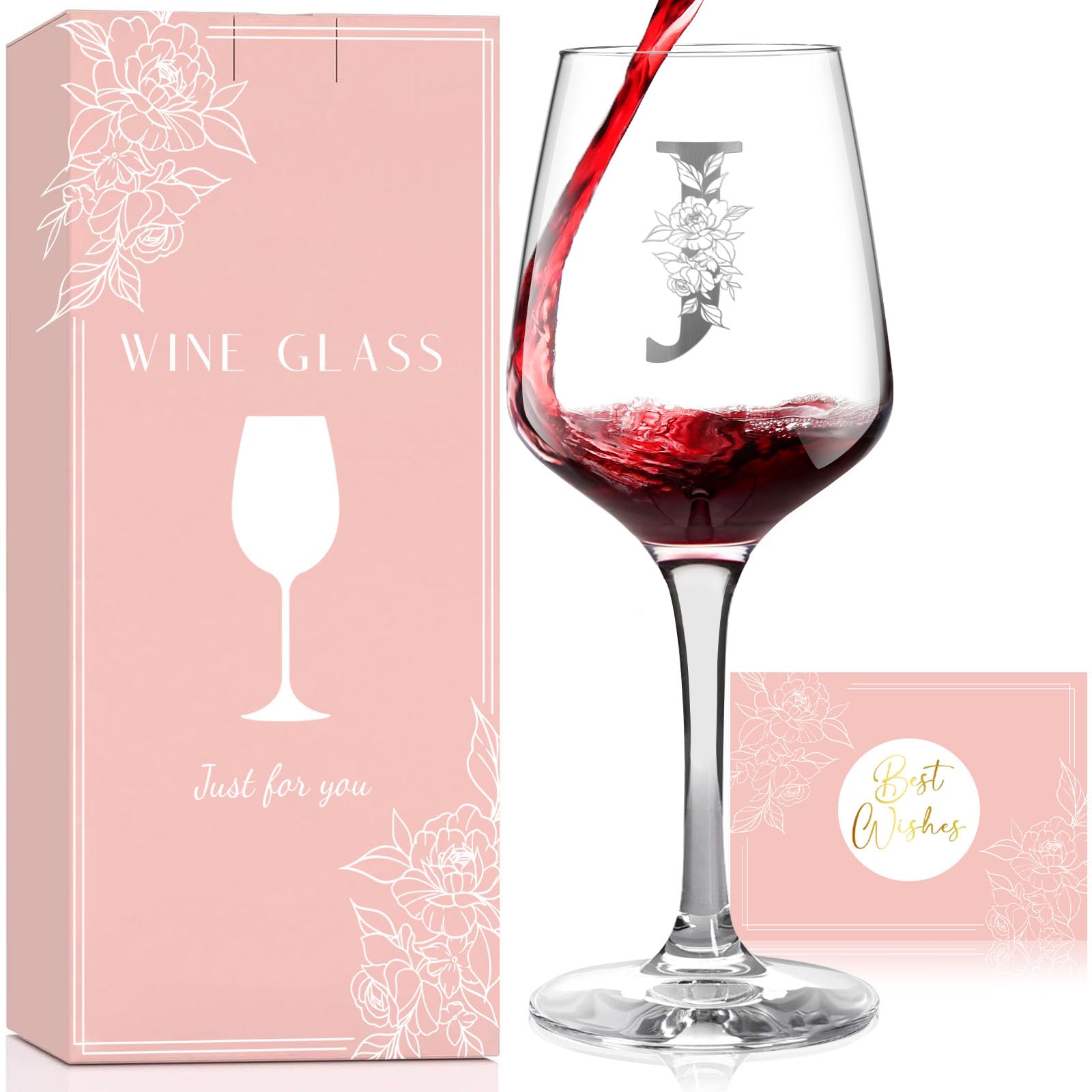 GiftHarbor monogrammed wine glass with elegant engraving for celebrations