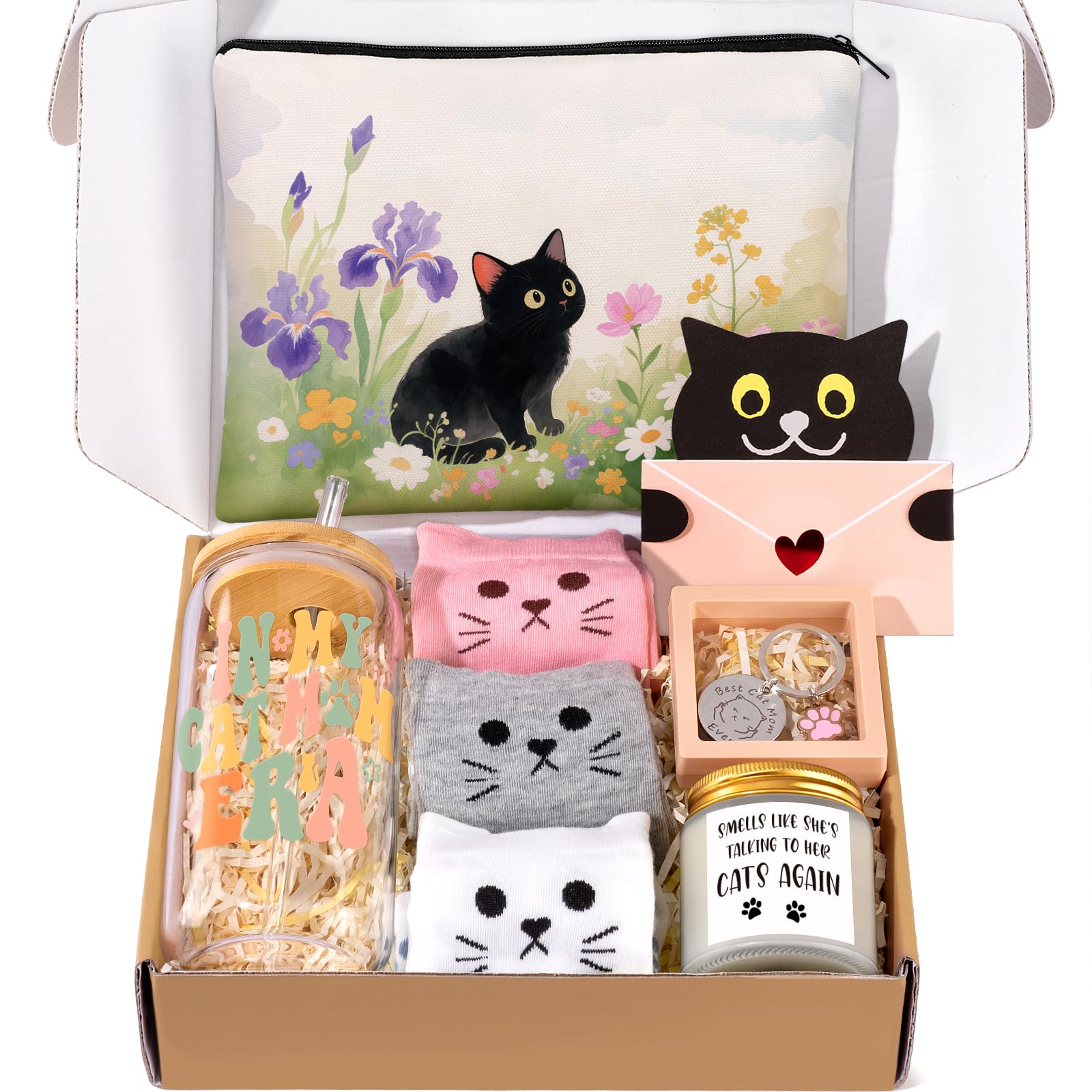 Giftissimo cat lover gifts box glass cup – borosilicate glass for hot or cold drinks.
