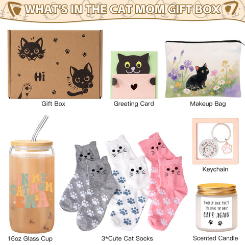 Giftissimo cat lover gifts box scented candle – lavender aroma for relaxing moments.