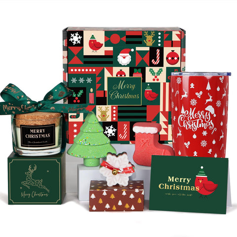 GiftPeak Christmas Red Tumbler with straw and lid for hot or cold drinks