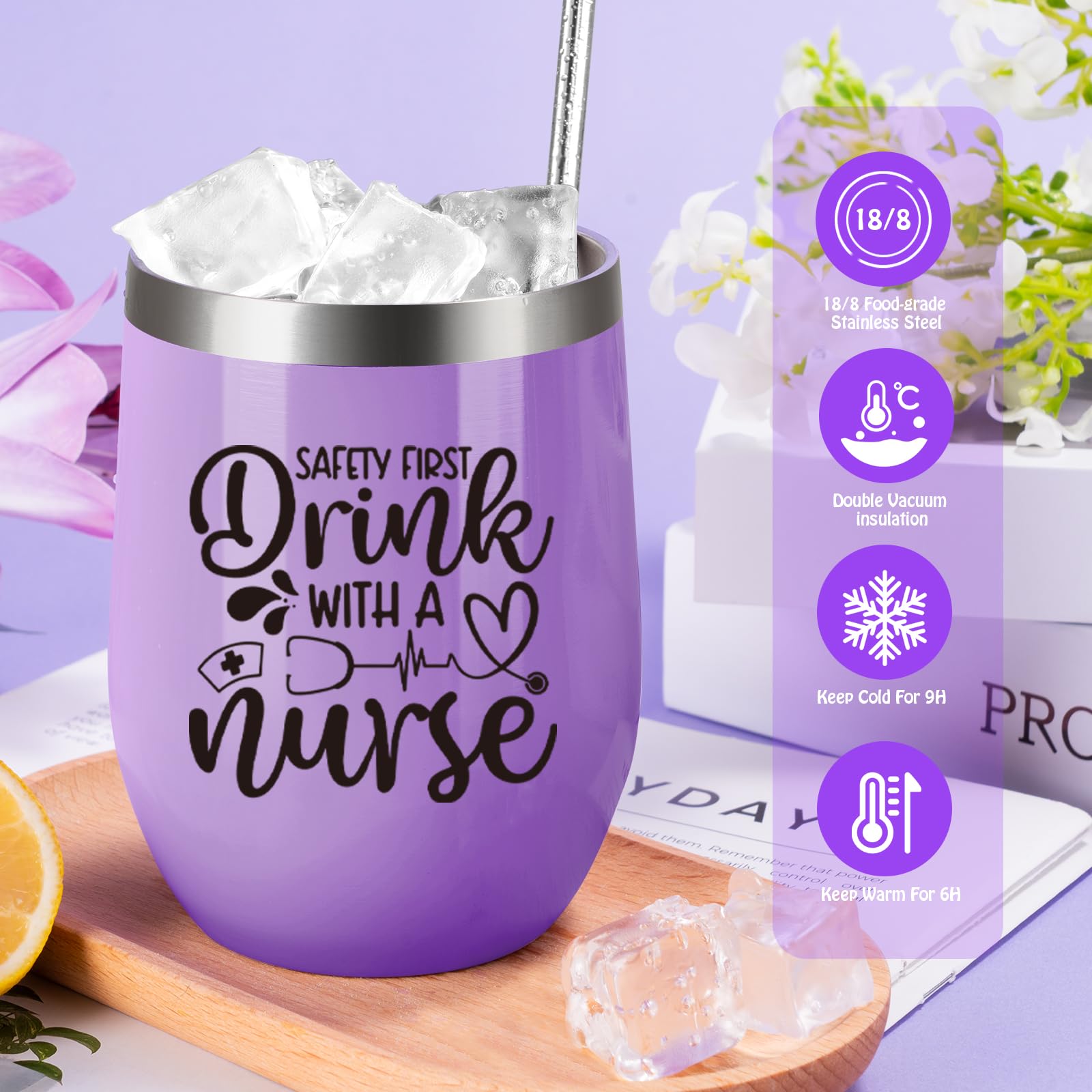 GiftPeak insulated tumbler with Safety first phrase for busy shifts