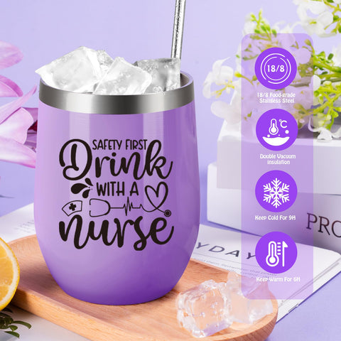 GiftPeak insulated tumbler with Safety first phrase for busy shifts