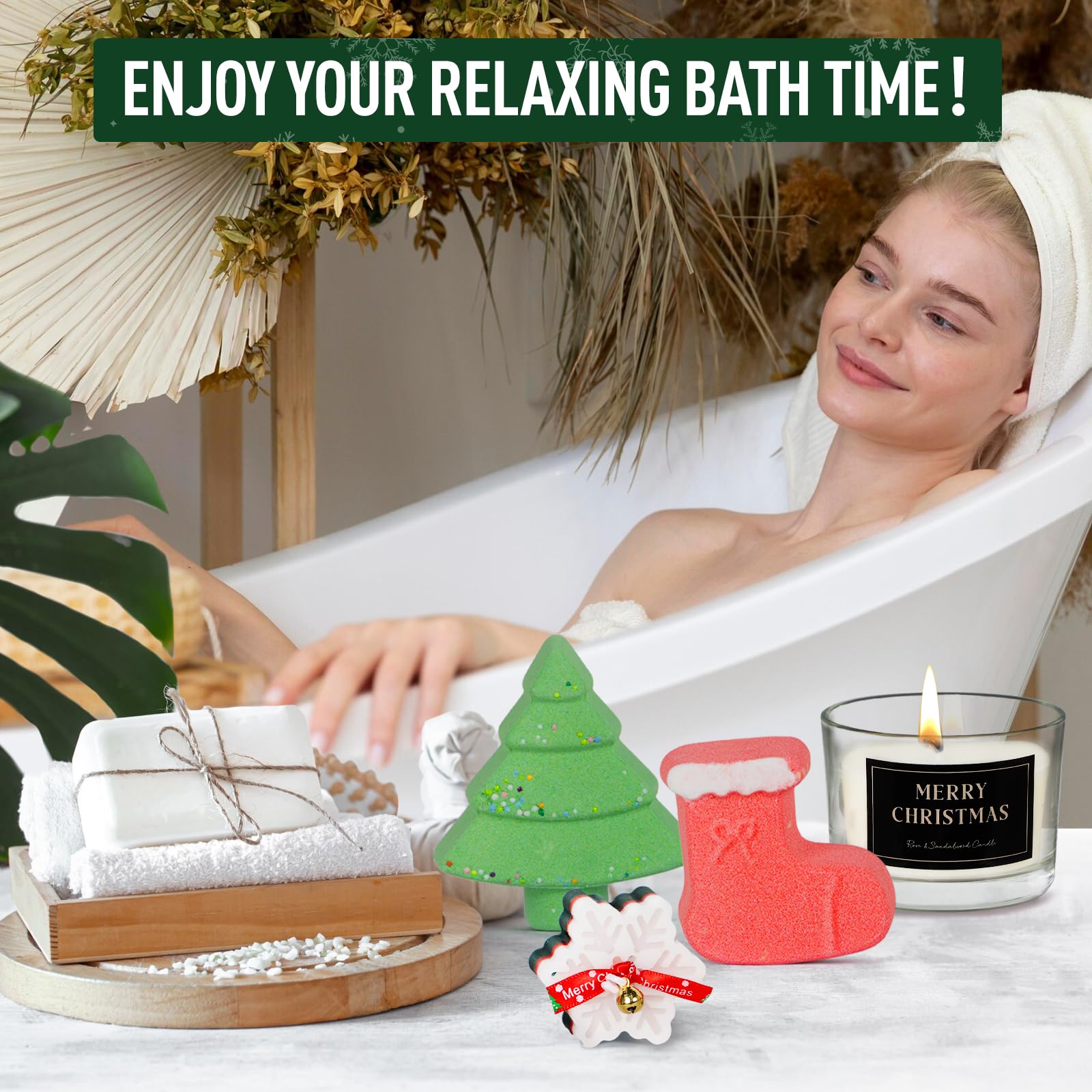 GiftPeak Santa Boots Bath Bombs for playful bath moments