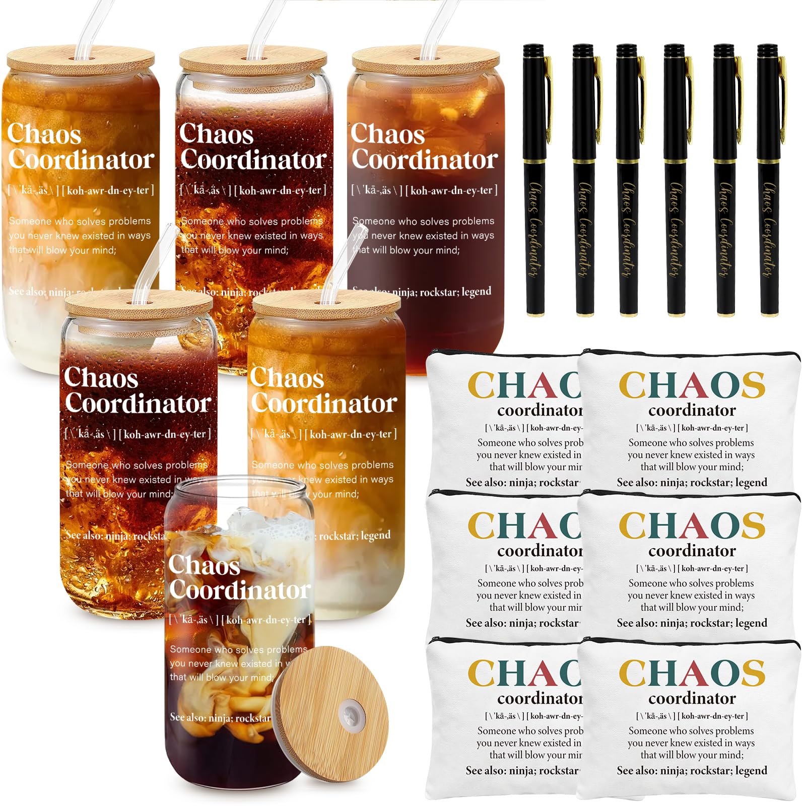 GiftPioneer glass cups with lids and straw for everyday beverages