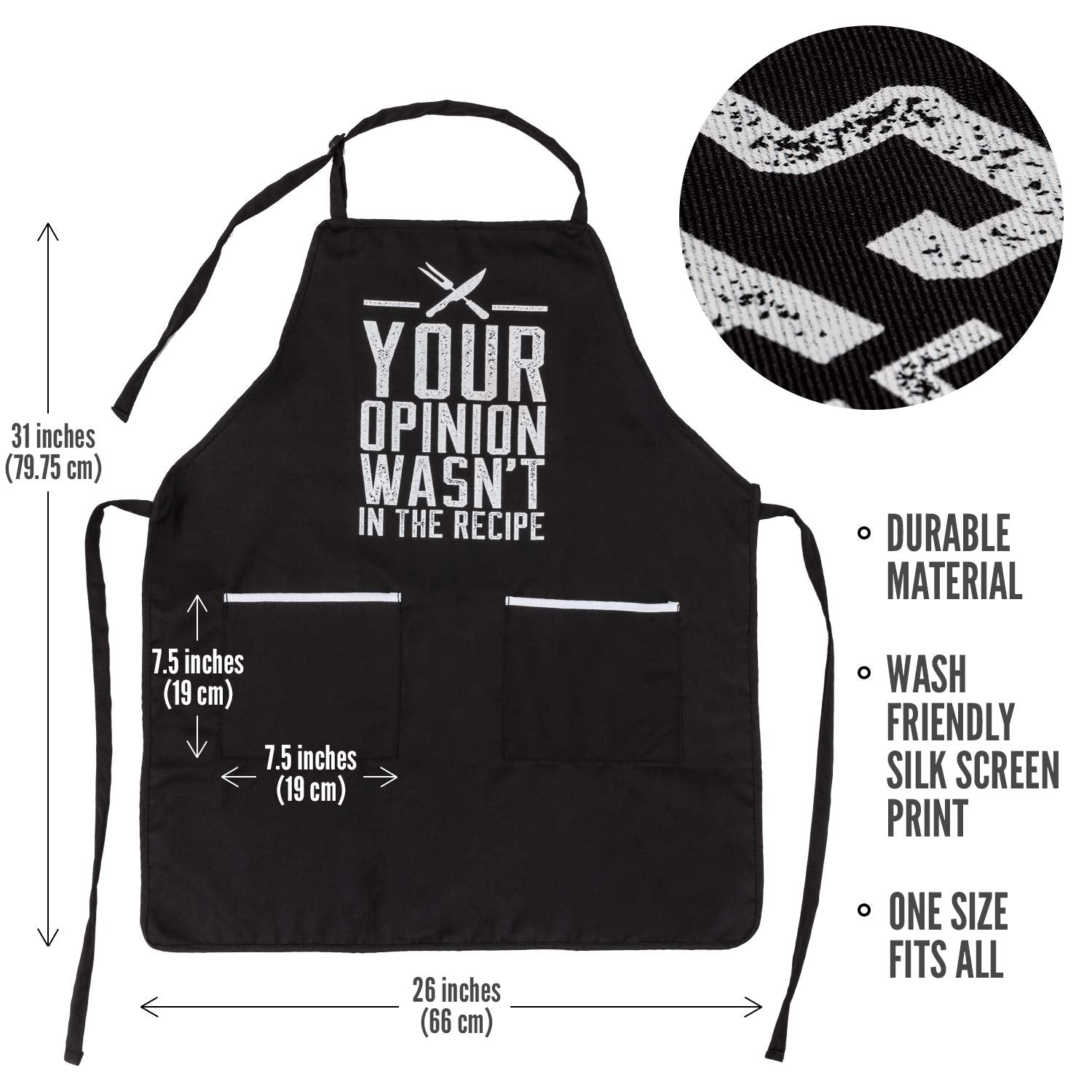 GIFTS KINGS apron with adjustable neck strap offers a comfortable, customizable fit
