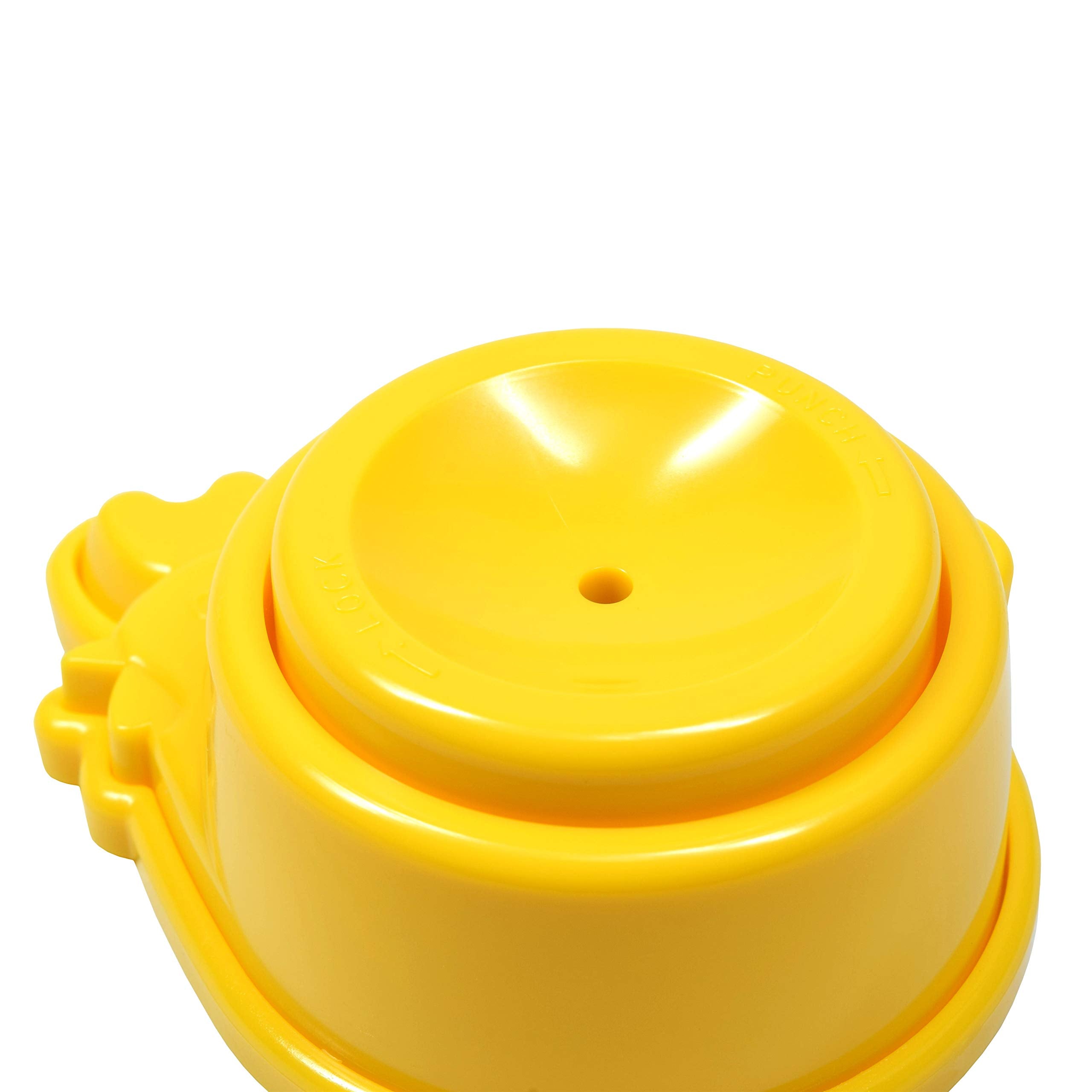 Lockable safety dial hides the needle when not in use for safety