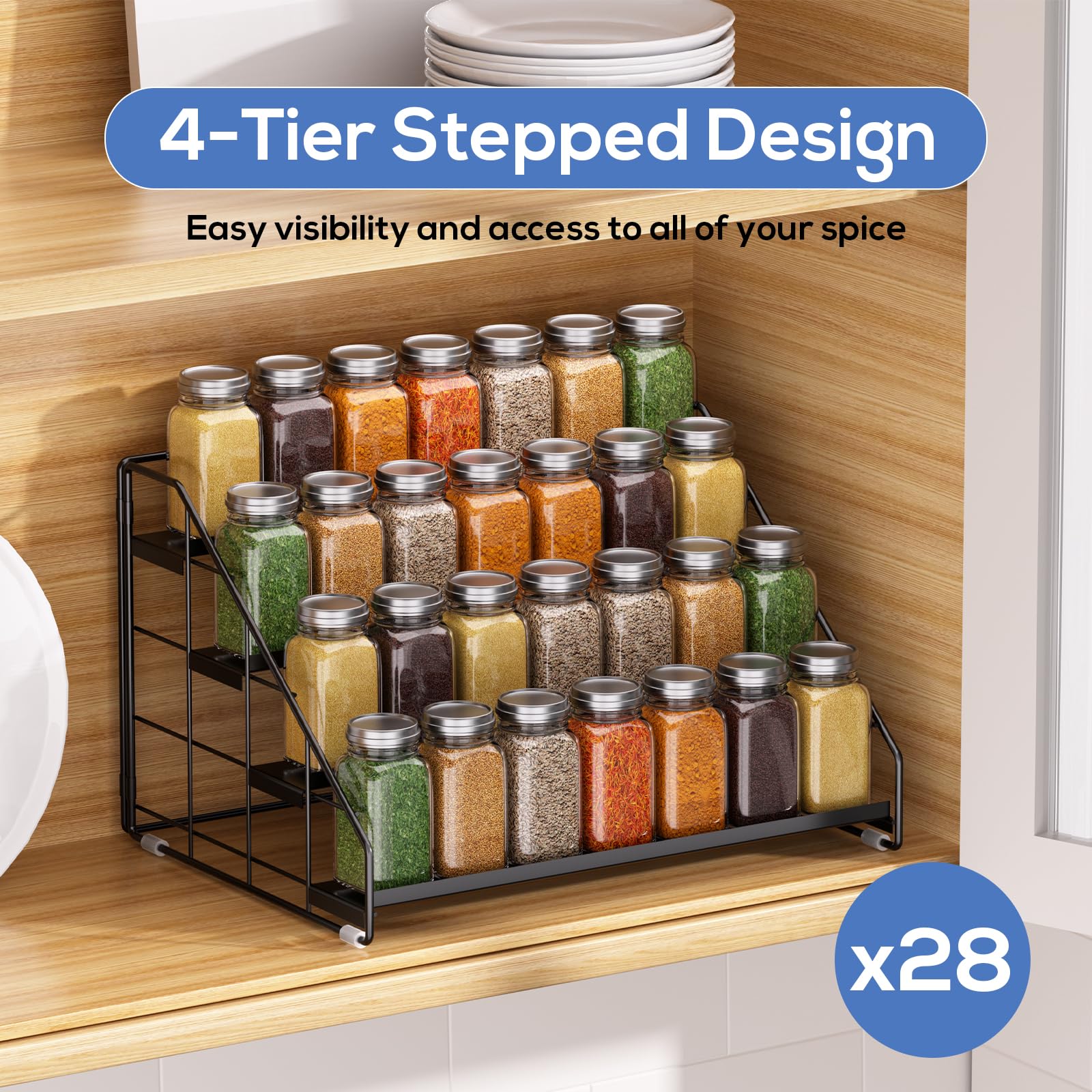 GIGIFTREE ample storage for herbs and seasonings in a compact kitchen.