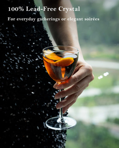 GIHOP lead-free crystal ensures clarity and a premium feel for cocktails.