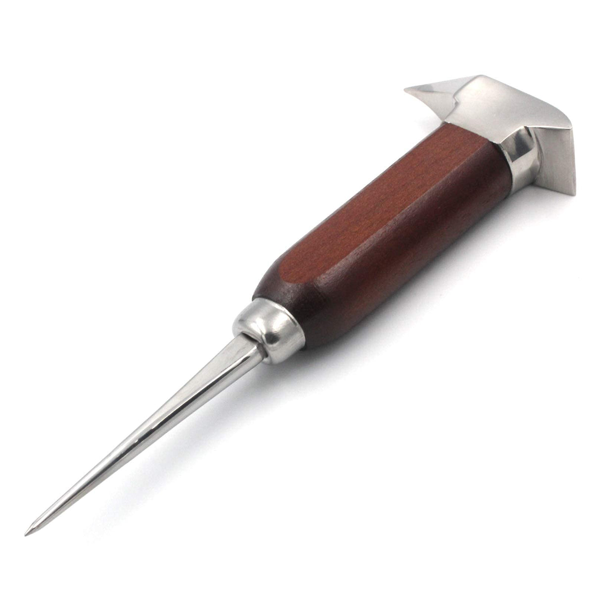 Gihunk ice pick with stainless steel head and wood handle for durable performance.