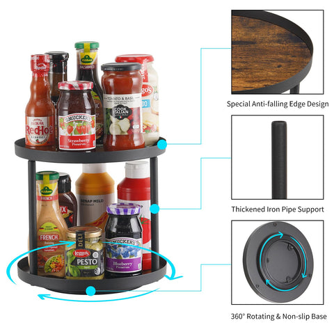 Kitchen setup with Giikin two-tier lazy Susan for jars