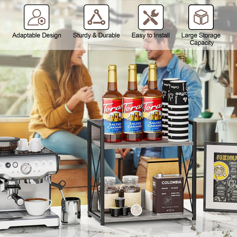 Giikin 2-tier shelf material durability waterproof feature shown in close-up