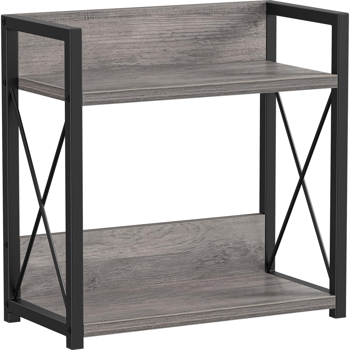 Giikin coffee bar 2-tier rack angle view shows spacious storage for a neat countertop