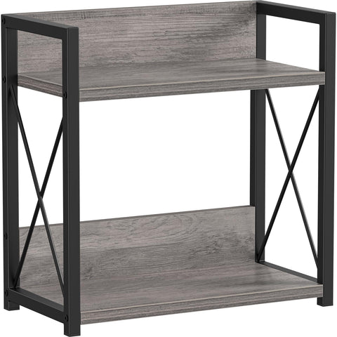 Giikin coffee bar 2-tier rack angle view shows spacious storage for a neat countertop