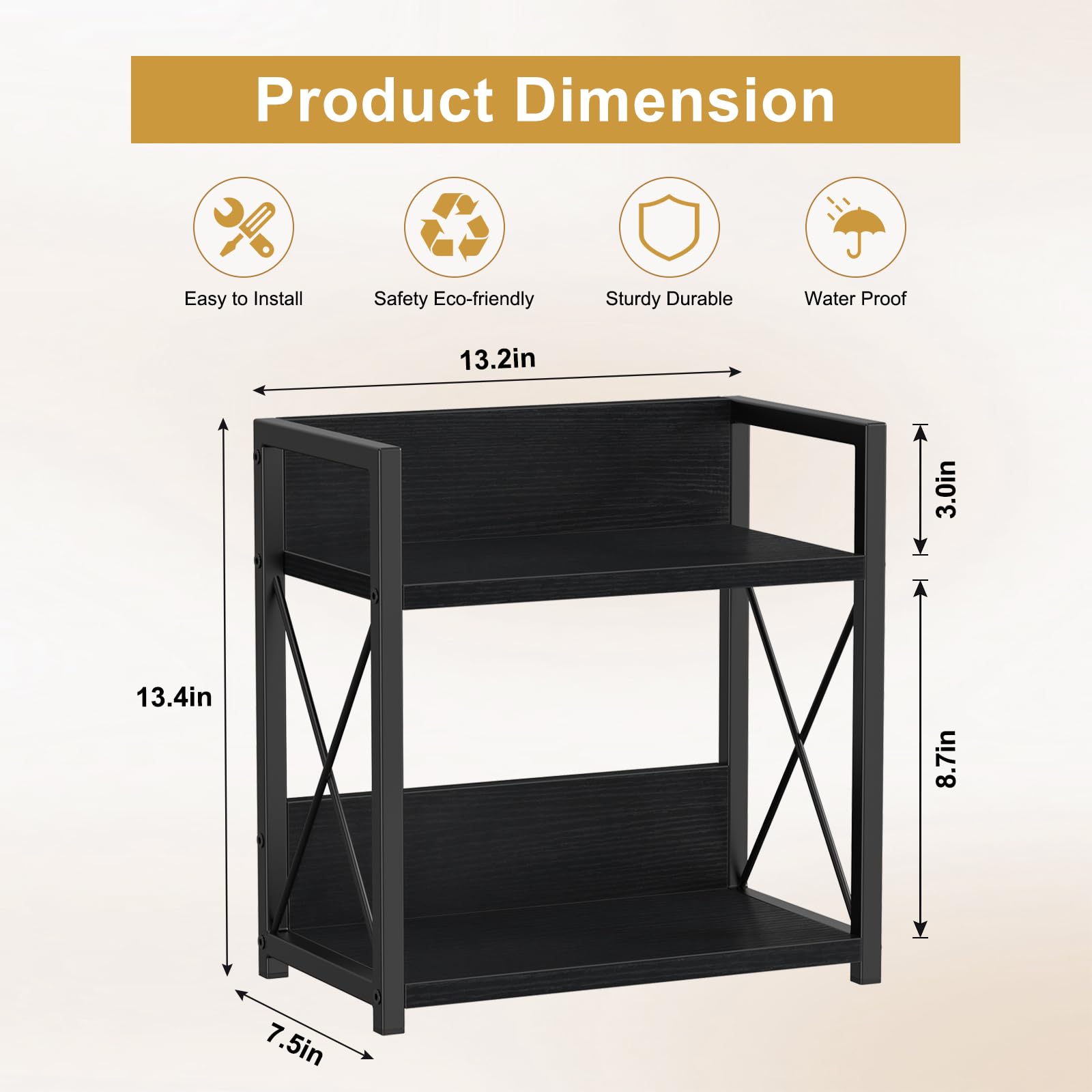 Giikin countertop spice rack wood shelf demonstrates space-saving kitchen organization.