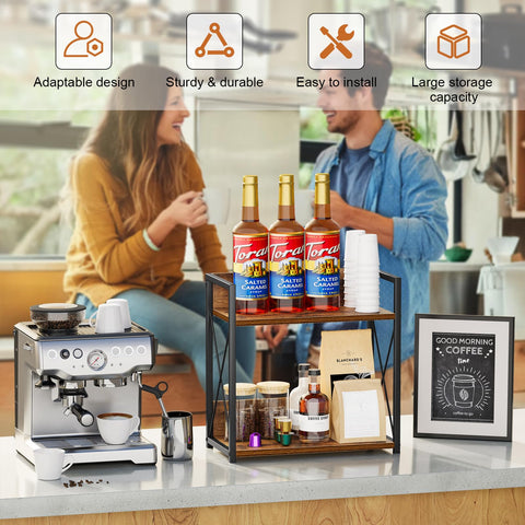 Giikin two-tier dimensions 15.8 L x 7.9 W x 15.8 H on countertop.