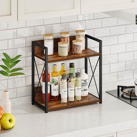 Giikin kitchen counter shelf side view highlighting its compact footprint.