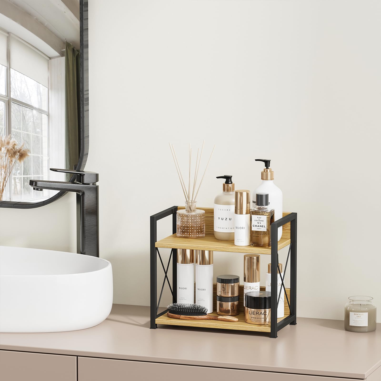 Versatile storage solution for kitchen or bathroom by Giikin.