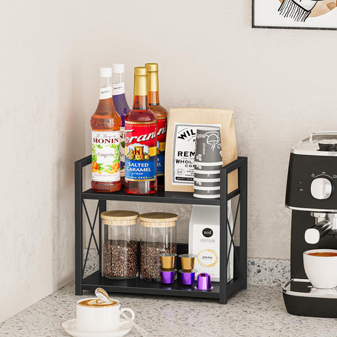 Giikin vintage-industrial black matte frame adds chic style.